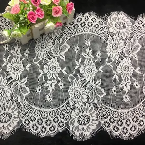 LS056 High Quality Pretty Wholesale 35cm French Nylon Lace Trim Eyelashes Lace Fabric For Lingerie