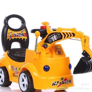 KZ-5166 Children's Twist Car Excavator Four Wheel Gliding Walker With Lights Music Baby Walking Toy Cartoon Plastic Unisex - Product Image 3