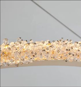 New Designer Gold <b>Crystal</b> Double Circle LED <b>Crystal</b> Villa Pendant <b>Lights</b> Luxury Modern Gold <b>Chandelier</b> - Product Image 5