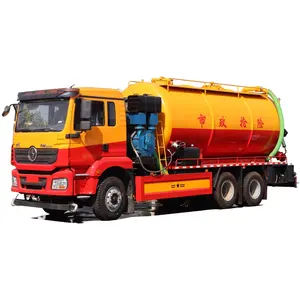 Camión de succión de aguas residuales SHACMAN M3000 y chorro de alta presión para dragar el alcantarillado