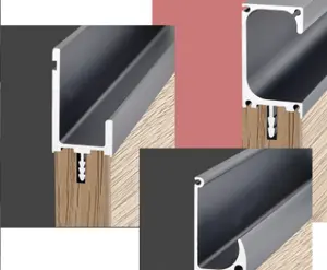 LM kabinet profil Aluminium, pegangan kabinet pintu tepi Aluminium dan desain jendela untuk dapur