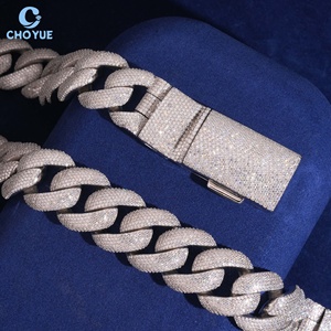 Moissanite 925 Silver Cuban Link Necklace Fully <b>Iced</b> <b>Out</b> Rhodium Plated Statement Jewelry Unisex Luxury Hip Hop <b>Chain</b> - Product Image 3