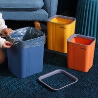 Poubelle carrée en plastique PP écologique sans couvercle, ouverture supérieure, vente en gros