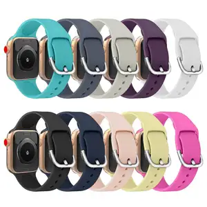 실리콘 스트랩 밴드 애플 시계 시리즈 8 울트라 1 2 3 4 5 6 7 스포츠 밴드 Iwatch 38 40 42 44 41 45 49mm 고무 시계 밴드