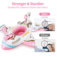 Swimbobo bébé anneau de bain rose en plein air été pistolet à eau jouer avion gonflable enfants siège flotteur pour piscine enfants