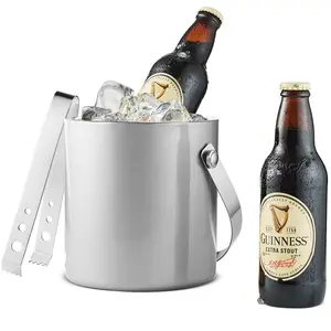 Resfriador de vinho e cerveja, balde de gelo de aço inoxidável para festa de restaurantes
