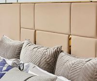Meubles de chambre à coucher de luxe surdimensionnés en bois et cuir, design italien moderne, capitonnés, tailles spéciales, avec rangement, pour hôtels et villas