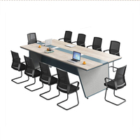 Mobilier de bureau Table de conférence 240cm Table de réunion de conférence moderne en verre Table de négociation créative