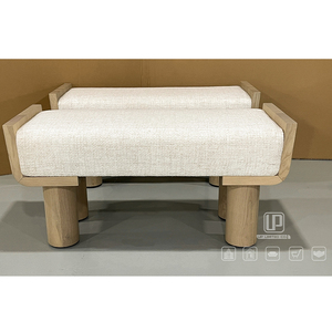 Premium Quality <b>Office</b> Building Living Room <b>Stool</b> Rectangle Solid Wood <b>Stools</b> Ottomans With White Cushion Living Room <b>Stool</b> - Product Image 4