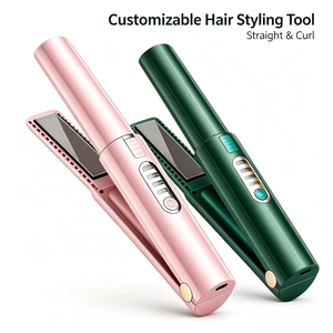 Customizable Electric Hair Straightener With Multi-Temperature Settings Portable Battery-Powered Design