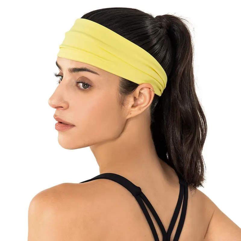 Esportes hairband mulheres ioga correndo fitness hairband larga hairband cor sólida headband