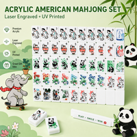 Juego de Mahjong Americano de Lujo en Acrílico, Fichas Grandes de 38 mm con Grabado Láser, Alta Calidad, Disponible en Stock, Juego Familiar Diario para 2-4 Jugadores