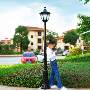 Fabrieksgemaakte moderne aluminium lampen, lantaarns, IP65 waterdicht, met afstandsbediening, op netspanning werkend, tuin- en terraszuilverlichting, LED - Product Image 6