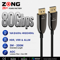 Câble AOC 2.1 80 Gbps Ultra-High Speed UHBR 20 pour 16K/8K/4K Taux de rafraîchissement élevé Certifié VESA