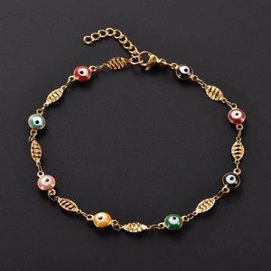 Pulsera de Acero Inoxidable de 6mm con Ojo Turco y Eslabones de Escarabajo, Cadena de Mano para Mujer/Niña, Brazalete de Color Dorado, Tobilleras, Joyería Metálica - Product Image 3