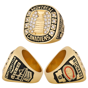 Bague <span class=keywords><strong>de</strong></span> championnat des Canadiens <span class=keywords><strong>de</strong></span> Montréal <span class=keywords><strong>de</strong></span> 1960, alliage écologique, style rétro, bague tendance, souvenirs précieux pour les fans à commémorer - Product Image 1
