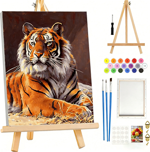 Tigre bestia <span class=keywords><strong>re</strong></span> pittura diamante soggiorno fai da te ricamato croce animale pittura decorativa con numeri - Product Image 1