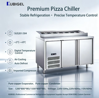 Kulkas Pendingin Udara Stainless Steel Built-In Undercounter 2 Pintu Kontrol Digital Defrost Otomatis Pizza Salad Sandwich