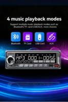 Lecteur MP3 pour voiture 7388 Haute puissance 6 canaux RCA Clavier RVB + rétroéclairage blanc Écran LCD Double USB FM BT TF Radio intégré 1DIN
