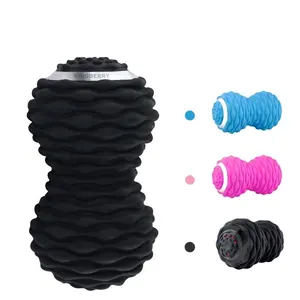 Crazy fit massage ce rohs foam roller ball therapy massage double peanut vibrating electric massage roller ball