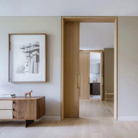 Puertas Corredizas de Madera Maciza con Doble Acristalamiento, Abatibles, Ahorradoras de Espacio, para Dormitorio