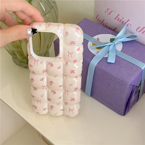 Funda de <span class=keywords><strong>Teléfono</strong></span> con Flores Rosadas de Lujo para iPhone 15 Pro 14 Pro Max 13 12 Mini, Elegante, Material de PC, Brillante - Product Image 2