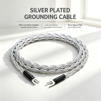 Câble de mise à la terre Y-plug plaqué argent de qualité supérieure, faible bruit, pour audio-vidéo HiFi LP, compatible DIY et OEM pour systèmes audio et sonores