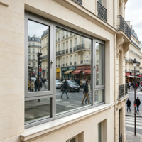 Fenêtre panoramique en aluminium à rupture de pont thermique de haute qualité, double vitrage Low-E anti-UV pour villa de style européen