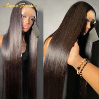 Perruque en cheveux humains naturels de qualité supérieure 13x4, lisse et droite, avec dentelle HD pré-épilée, pour femmes