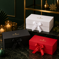 Boîte cadeau magnétique personnalisée avec nœud en ruban, emballage de luxe pour bijoux, ensembles de bijoux et cadeaux de détail