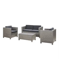 Ensemble de salon de jardin en rotin tressé moderne, confortable et écologique avec coussins de siège pour hôtel et salon