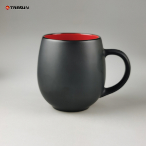 Custom Logo Printed Both Glaze Ceramic Coffee Mug Creative Big Belly Stoneware Tea Beer <b>Cup</b> Black Pearl Coffee Mug - Product Image 2