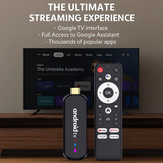 Factory H96 Max S905L3 TV Stick Android 14 2G 16G Voice Remote 4K Streaming Stick Portable