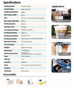 Mẫu miễn phí di động máy in ảnh gốc puty Máy in di động impresora thông minh mini không dây máy in ảnh nhiệt - Product Image 3