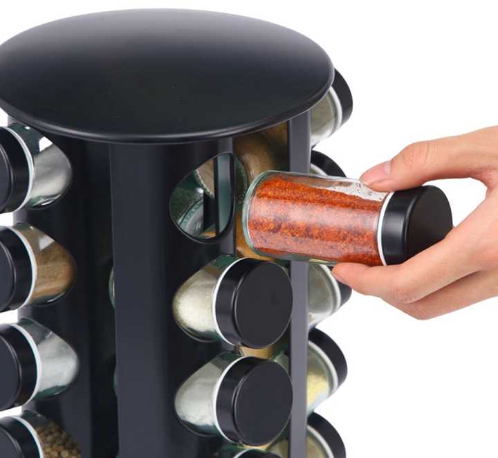 Kitchen Countertop Rotating Spice Rack Organizer with 12/16/20 Empty ...