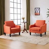 Fauteuil d'appoint en cuir PU de style Mid-Century Modern avec accoudoirs incurvés, chaise de lecture rembourrée pour salle à manger, salon, chambre, appartement, bureau