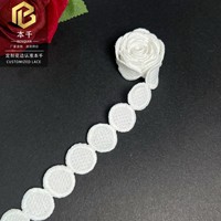LEIXUSI 3,5 cm Dentelle soluble dans l'eau en soie de lait, bordure brodée à motif cercle ajouré, accessoires pour sous-vêtements et vêtements, en stock