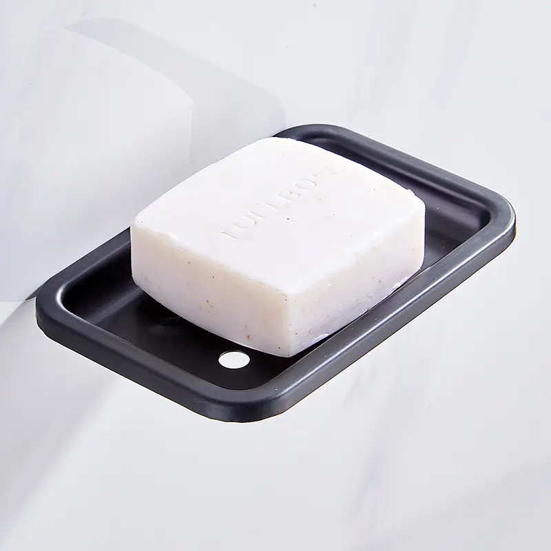 אגרוף-משלוח קיר רכוב אלומיניום סבון סל סופר חזק דבק כפול סבון צלחת בעל סבון