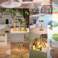 Lampe de table LED portable DC moderne sans fil avec capteur tactile Luminosité à 3 niveaux Batterie rechargeable Utilisation 48 heures Dimmable