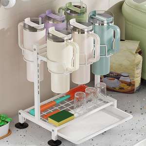 Estante de almacenamiento de tazas aislado de gran capacidad para el hogar, cocina, estante de almacenamiento, compartimento - Product Image 1