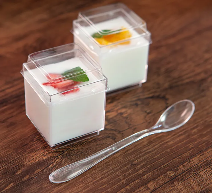 Mousse Pudding Cup Food Grade Disposable Cups Can Be Spliced Nine-Grid PS Transparent Dessert Cup with Lid