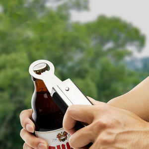 Pince de cuisine et de service en acier inoxydable de 15,35 po, verrouillable, antidérapante, à ressort, avec décapsuleur intégré, pour barbecue - Product Image 6