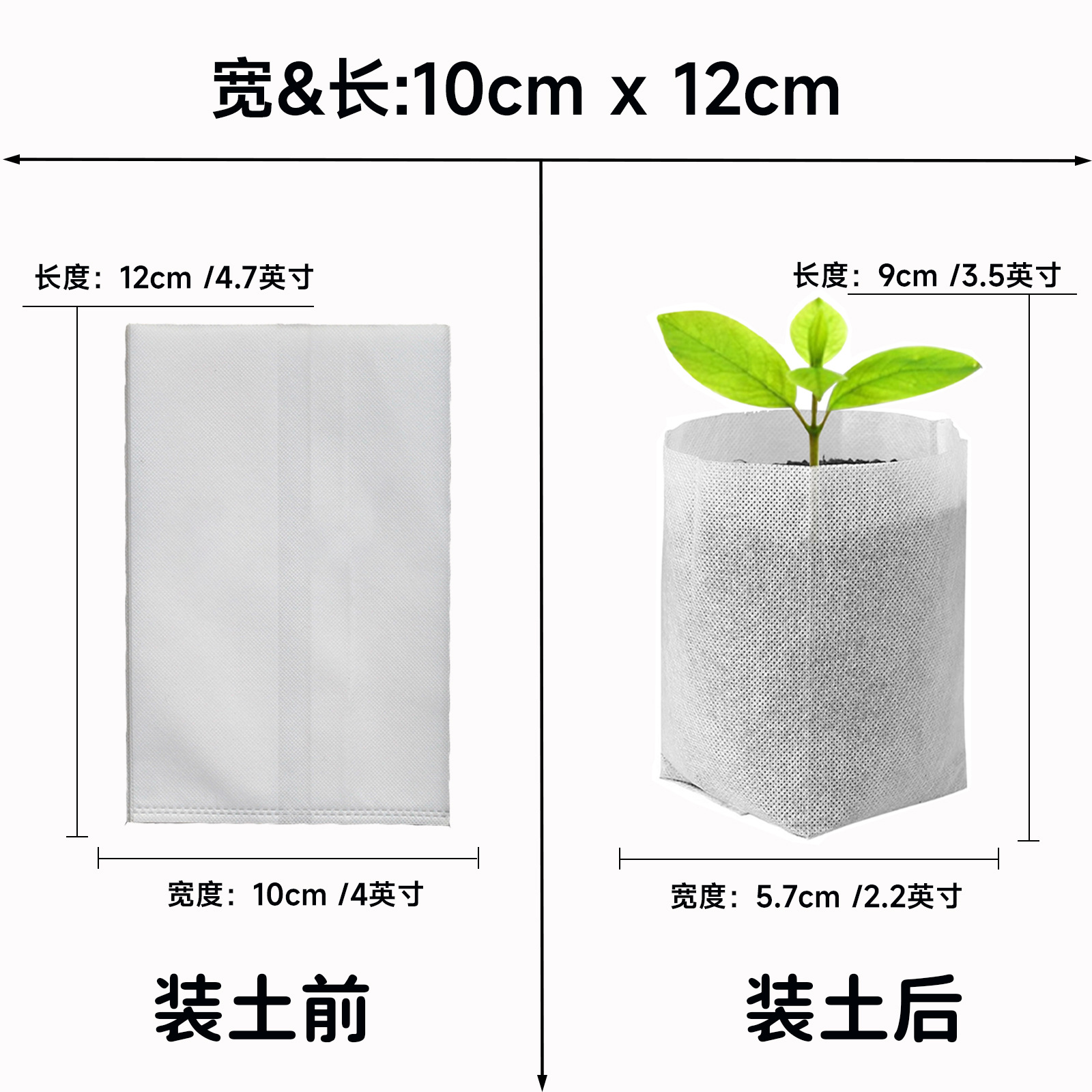 Blanc - 10 cm * 12 cm