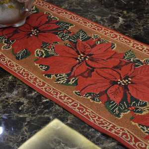Christmas <strong>Runner</strong> Table <strong>Red</strong> Flower Series Luxury Long Table <strong>Runners</strong> - Product Image 2