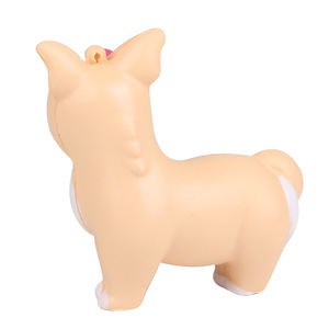 Pu Chew Toy Corgi Dog With Pink Bow Cute Cartoon Design Durable Indoor Use Small Size Manual Operation <b>Polybag</b> Packing - Product Image 2