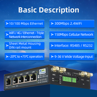 Router Industrial 4G, Gateway Multi-Network con Ranura SIM, RS485 a WiFi, Compatible con Comunicación Remota PLC y Cámara