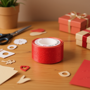 Nastro decorativo Iln 3,8 cm x 3,5 m rosso per lavori artigianali e confezioni regalo - Product Image 3