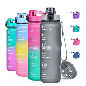 32oz Motivational <b>Bottle</b> Removable Strainer Reusable Leak-proof BPA Free Sports Jug Applicable for Adults Eco-Friendly Outdoor - Product Image 5