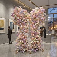Mur de fleurs artificielles géantes en soie en forme de papillon, plusieurs couleurs, pour décoration de scène de mariage et d'événements (vente en gros)