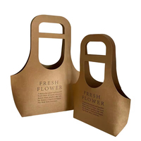 Sac cadeau en papier kraft pour bouquet de fleurs avec poignée pour l'emballage des fleuristes